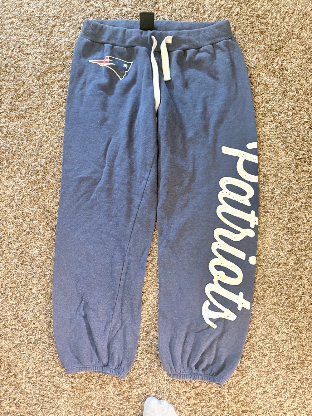 New England Patriots Navy Blue Sweatpants with Logo NFL Size Medium Womens